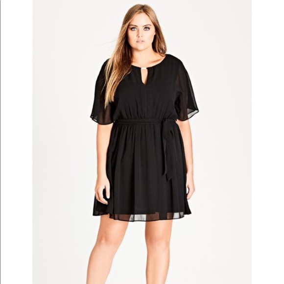 NWT City Chic Black Chiffon Tunic - Picture 4 of 5